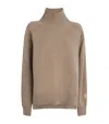 Tory Burch Merino Wool High-neck Sweater In Brown