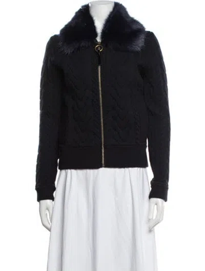 Pre-owned Tory Burch Merino Wool Jacket In Black