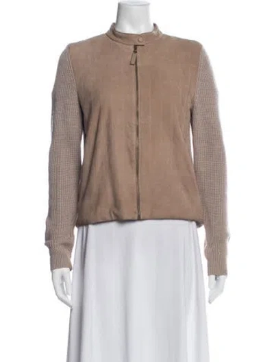 Pre-owned Tory Burch Merino Wool Jacket In Neutral