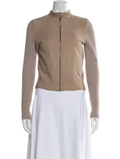 Pre-owned Tory Burch Merino Wool Jacket In Neutral