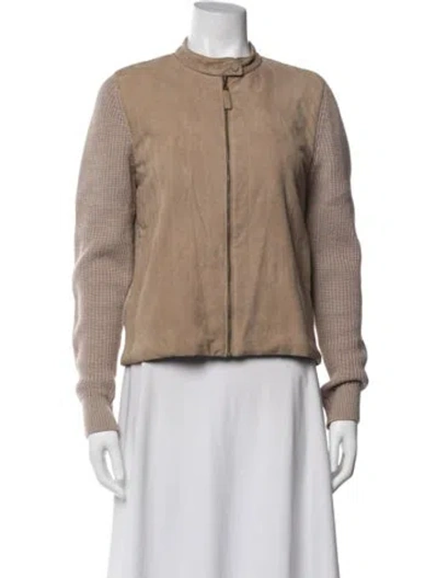 Pre-owned Tory Burch Merino Wool Jacket In Neutrals