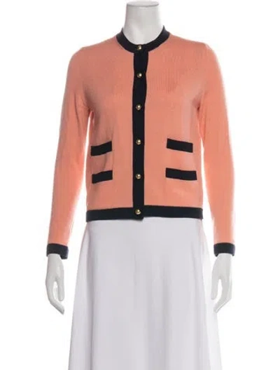 Pre-owned Tory Burch Merino Wool Jacket In Orange