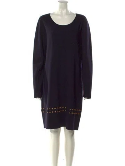 Pre-owned Tory Burch Merino Wool Knee-length Dress In Black