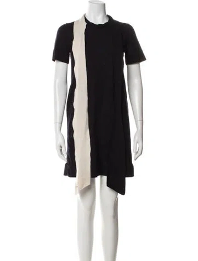Pre-owned Tory Burch Merino Wool Knee-length Dress In Black