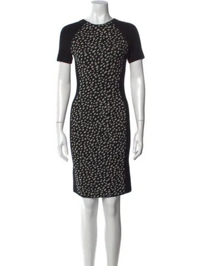 Pre-owned Tory Burch Merino Wool Knee-length Dress In Black