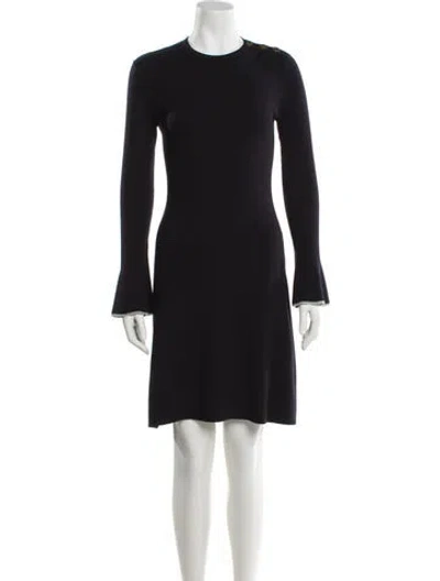 Pre-owned Tory Burch Merino Wool Knee-length Dress In Blue