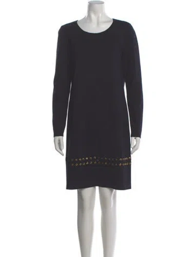 Pre-owned Tory Burch Merino Wool Knee-length Dress In Blue