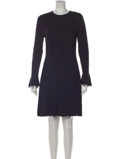 Pre-owned Tory Burch Merino Wool Knee-length Dress In Blue