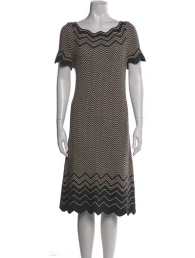 Pre-owned Tory Burch Merino Wool Knee-length Dress In Gray