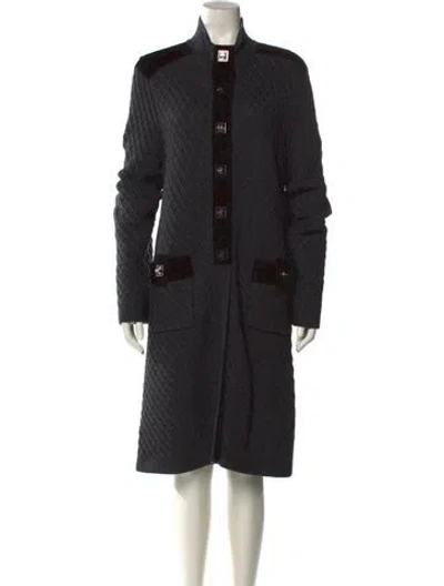 Pre-owned Tory Burch Merino Wool Midi Length Dress In Black