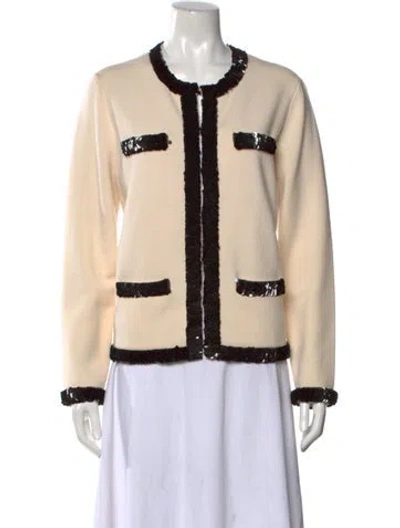 Pre-owned Tory Burch Merino Wool Midi Length Dress In Neutral