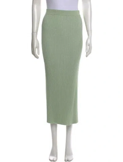 Pre-owned Tory Burch Merino Wool Midi Length Skirt W/ Tags In Green