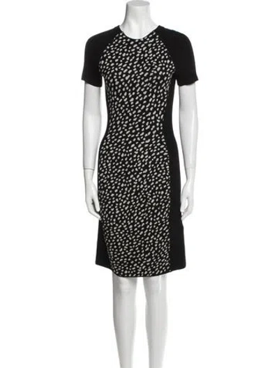 Pre-owned Tory Burch Merino Wool Mini Dress In Black