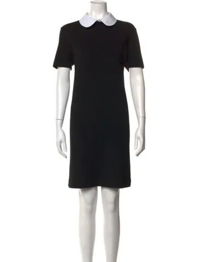 Pre-owned Tory Burch Merino Wool Mini Dress In Black