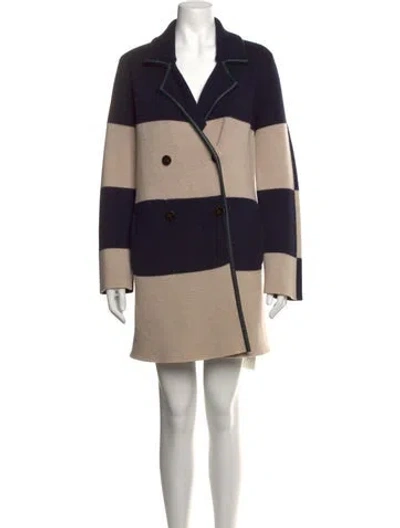Pre-owned Tory Burch Merino Wool Mini Dress In Neutrals