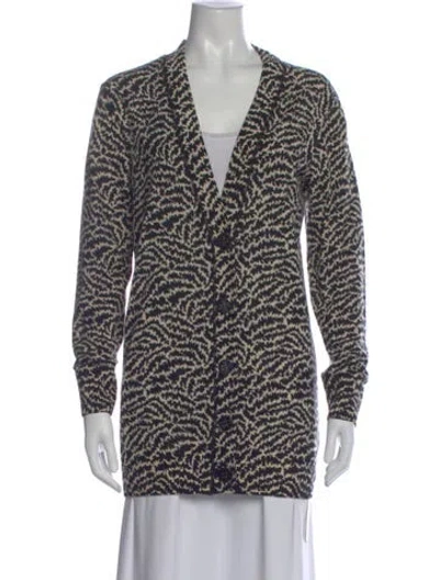 Pre-owned Tory Burch Merino Wool Patterned Sweater In Multi