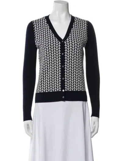 Pre-owned Tory Burch Merino Wool Printed Sweater In Multi