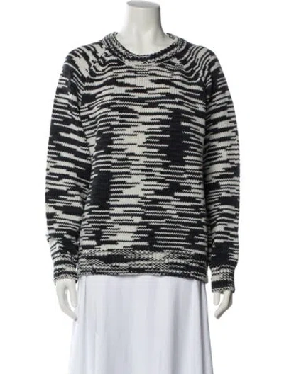 Pre-owned Tory Burch Merino Wool Printed Sweater In Multi