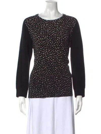 Pre-owned Tory Burch Merino Wool Printed Sweater In Neutrals