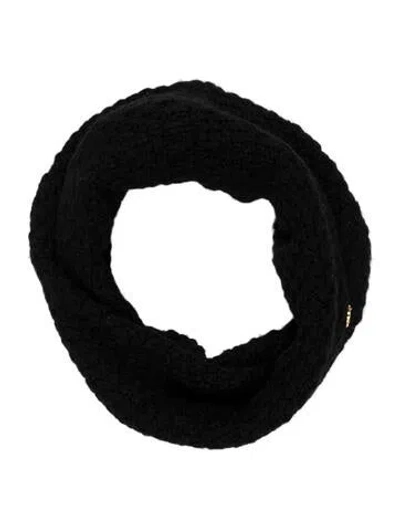 Pre-owned Tory Burch Merino Wool Scarf In Black