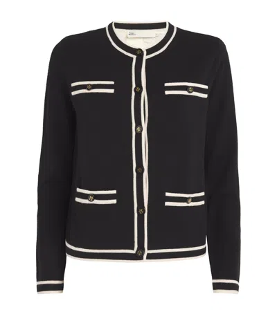 Tory Burch Black Merino Wool Cardigan