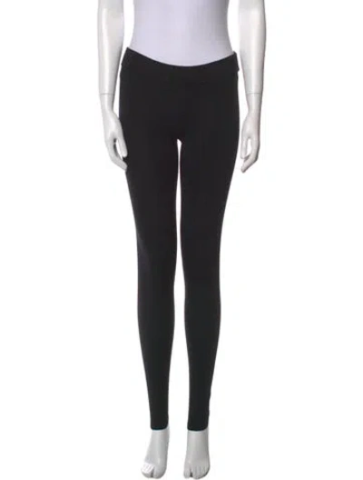 Pre-owned Tory Burch Merino Wool Skinny Leg Pants In Black