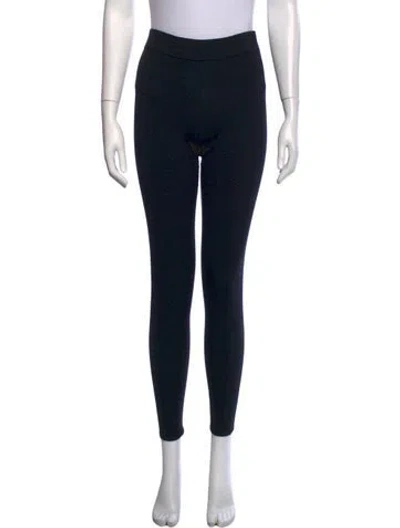 Pre-owned Tory Burch Merino Wool Skinny Leg Pants In Black