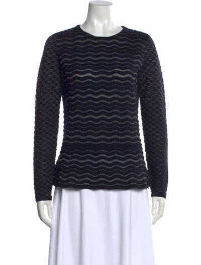 Pre-owned Tory Burch Merino Wool Striped Sweater
