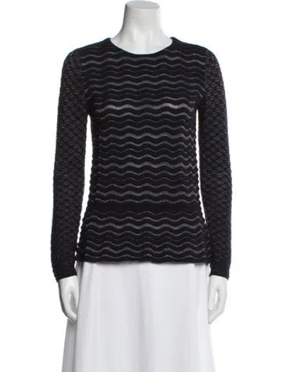 Pre-owned Tory Burch Merino Wool Striped Sweater