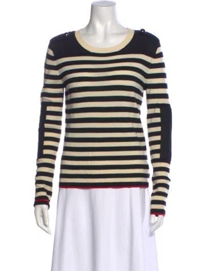 Pre-owned Tory Burch Merino Wool Striped Sweater