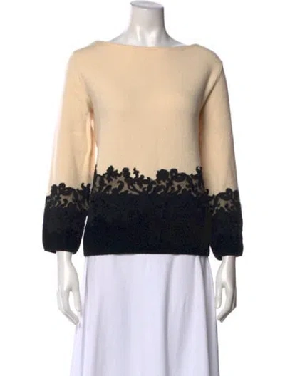 Pre-owned Tory Burch Merino Wool Striped Sweater