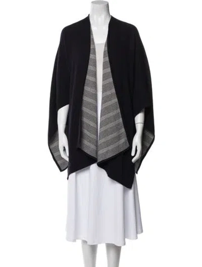 Pre-owned Tory Burch Merino Wool Striped Sweater In Black