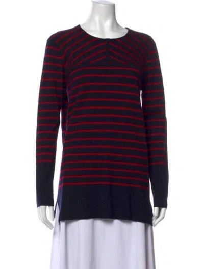Pre-owned Tory Burch Merino Wool Striped Top In Multicolor