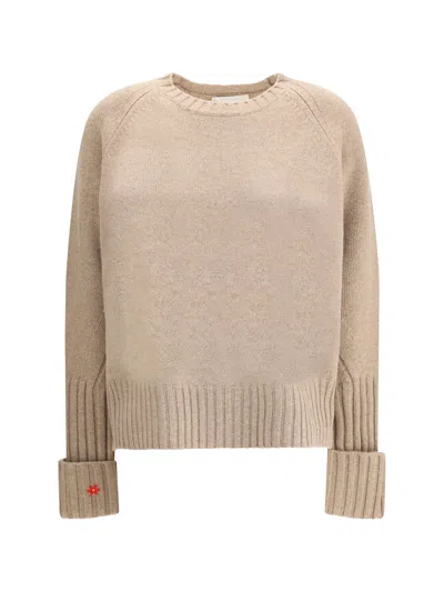 Tory Burch Merino Wool Sweater In Brown