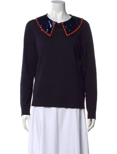 Pre-owned Tory Burch Merino Wool Sweater In Black