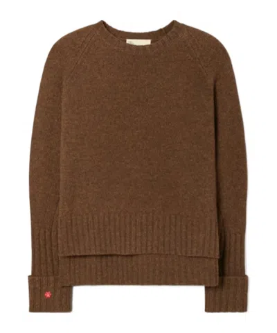 Tory Burch Merino Wool Sweater In Brown