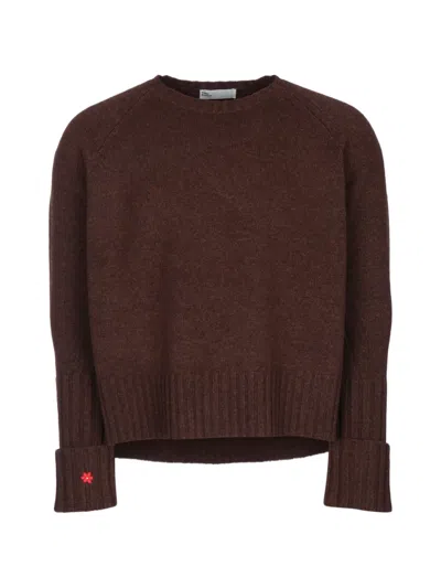 Tory Burch Merino Wool Sweater In Brown