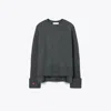 Tory Burch Merino Wool Sweater In Gray
