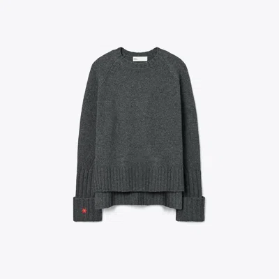 Tory Burch Merino Wool Sweater In Gray