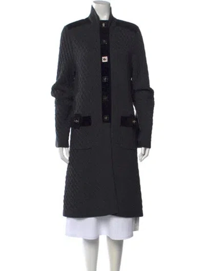 Pre-owned Tory Burch Merino Wool Sweater In Gray