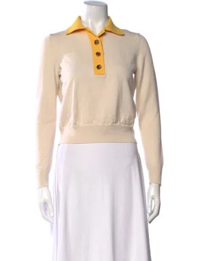 Pre-owned Tory Burch Merino Wool Sweater In Neutrals