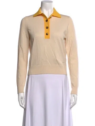 Pre-owned Tory Burch Merino Wool Sweater In Neutrals