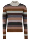 Tory Burch Relaxed Fit Merino Wool Turtleneck Sweater In Multi