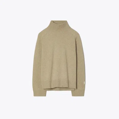 Tory Burch Merino Wool Turtleneck Sweater In Brown