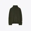 Tory Burch Merino Wool Turtleneck Sweater In Green