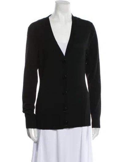 Pre-owned Tory Burch Merino Wool V-neck Sweater In Multi