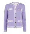 Tory Burch Merino Wool Year Of The Snake Kendra Cardigan In Purple