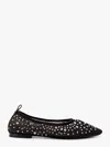 Tory Burch Black Ballet Flats With All-over Crystals Application In Tech Fabric Woman