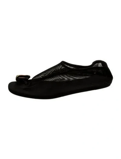 Pre-owned Tory Burch Mesh Ballet Flats In Black