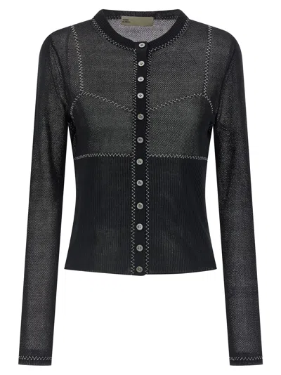 Tory Burch Mesh Cardigan Sweaters And Cardigans Black
